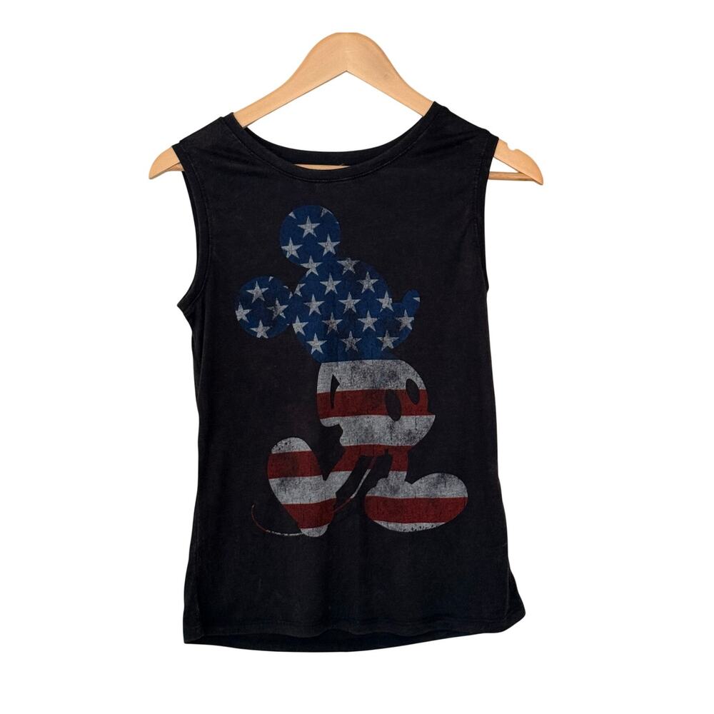 Disney Mickey Mouse Tank Top Small USA Flag Patriotic Parks Summer Graphic